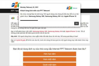 Cảnh báo lừa đảo thông qua website giả mạo FPT Telecom