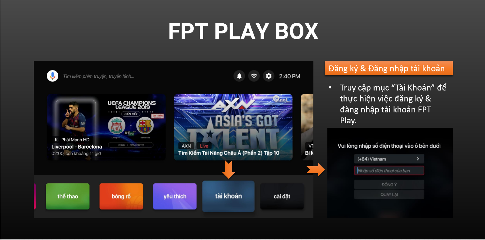 Bước 1 mua trên FPT Play Box
