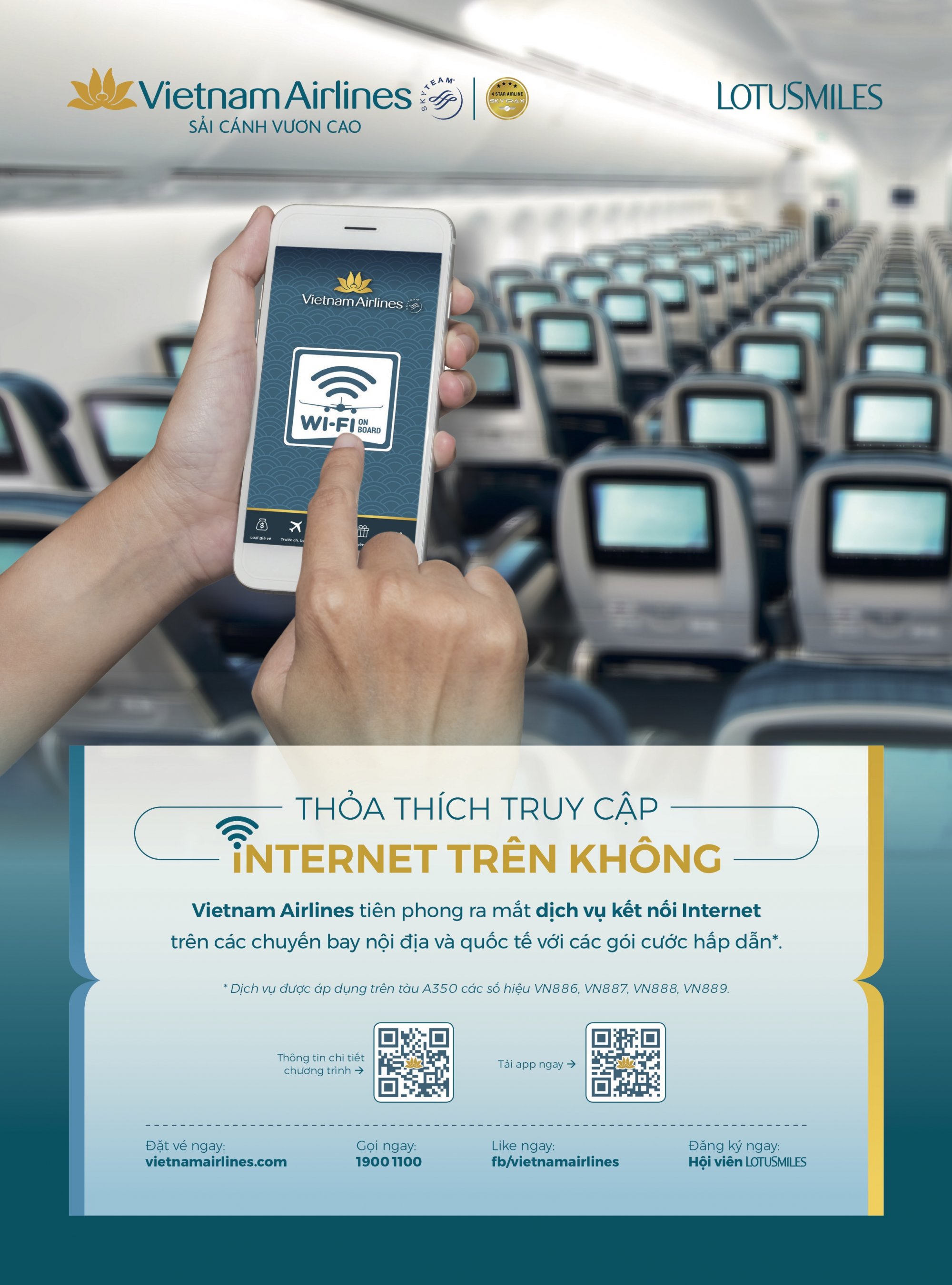 Sử dụng Wifi trên máy bay Vietnam Airlines