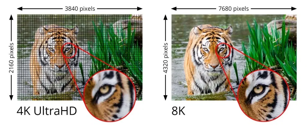 so sánh hình ảnh 4K và 8K